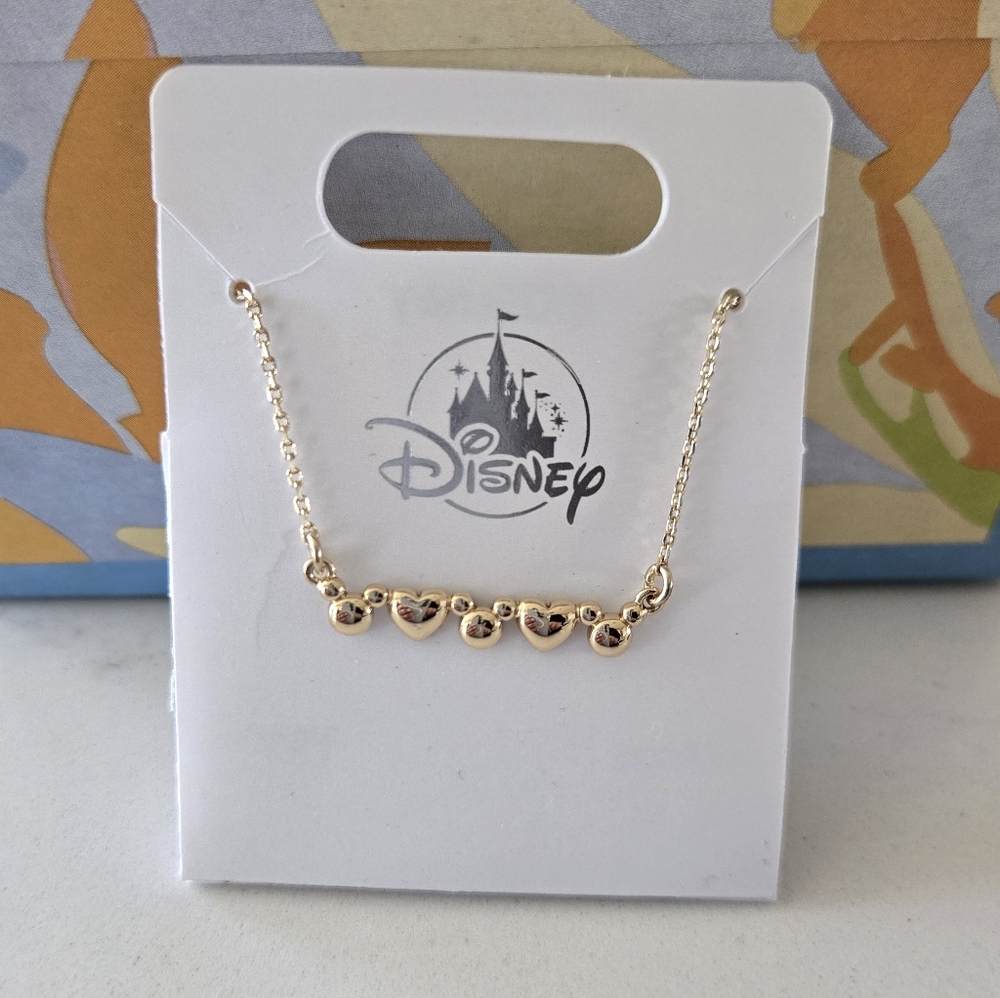 Mickey Gold Heart Necklace